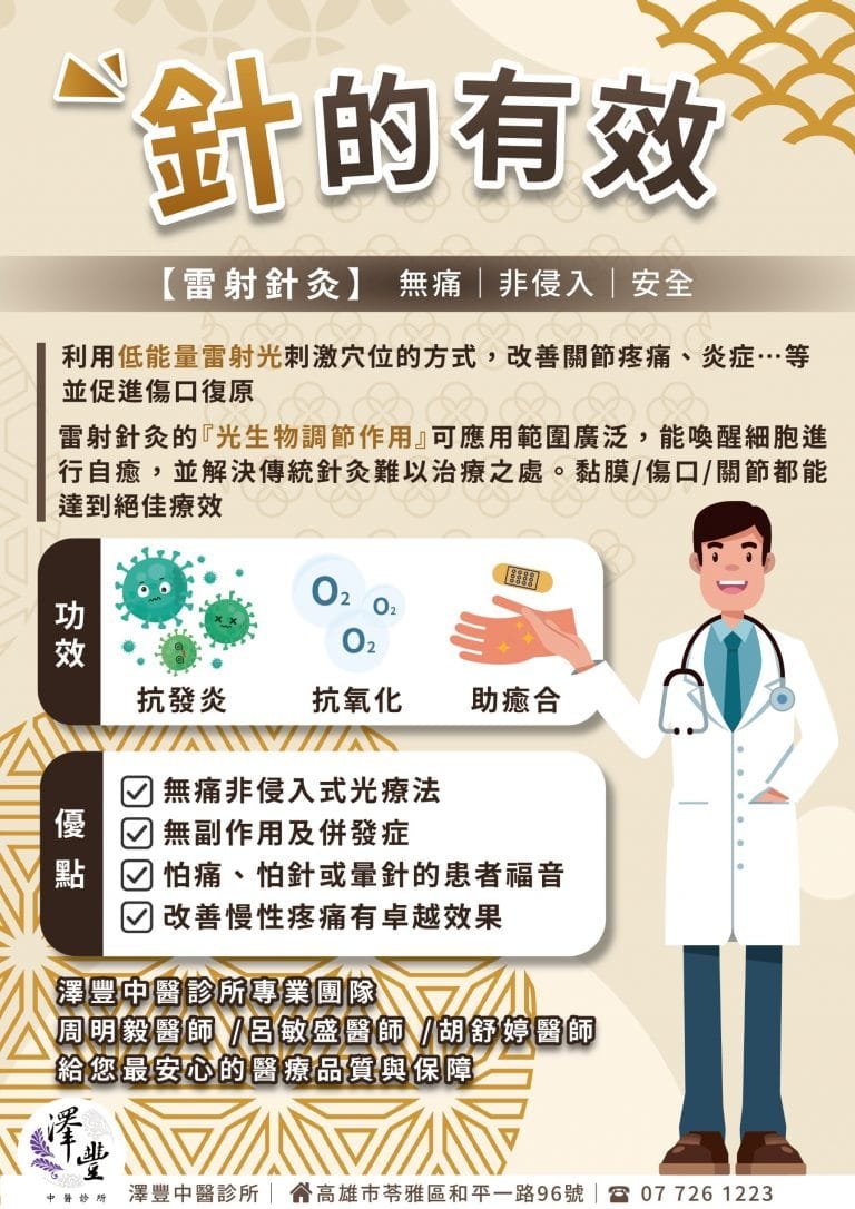 認識雷射針灸-光療。澤豐的雷射針灸專家醫師們為您服務!!